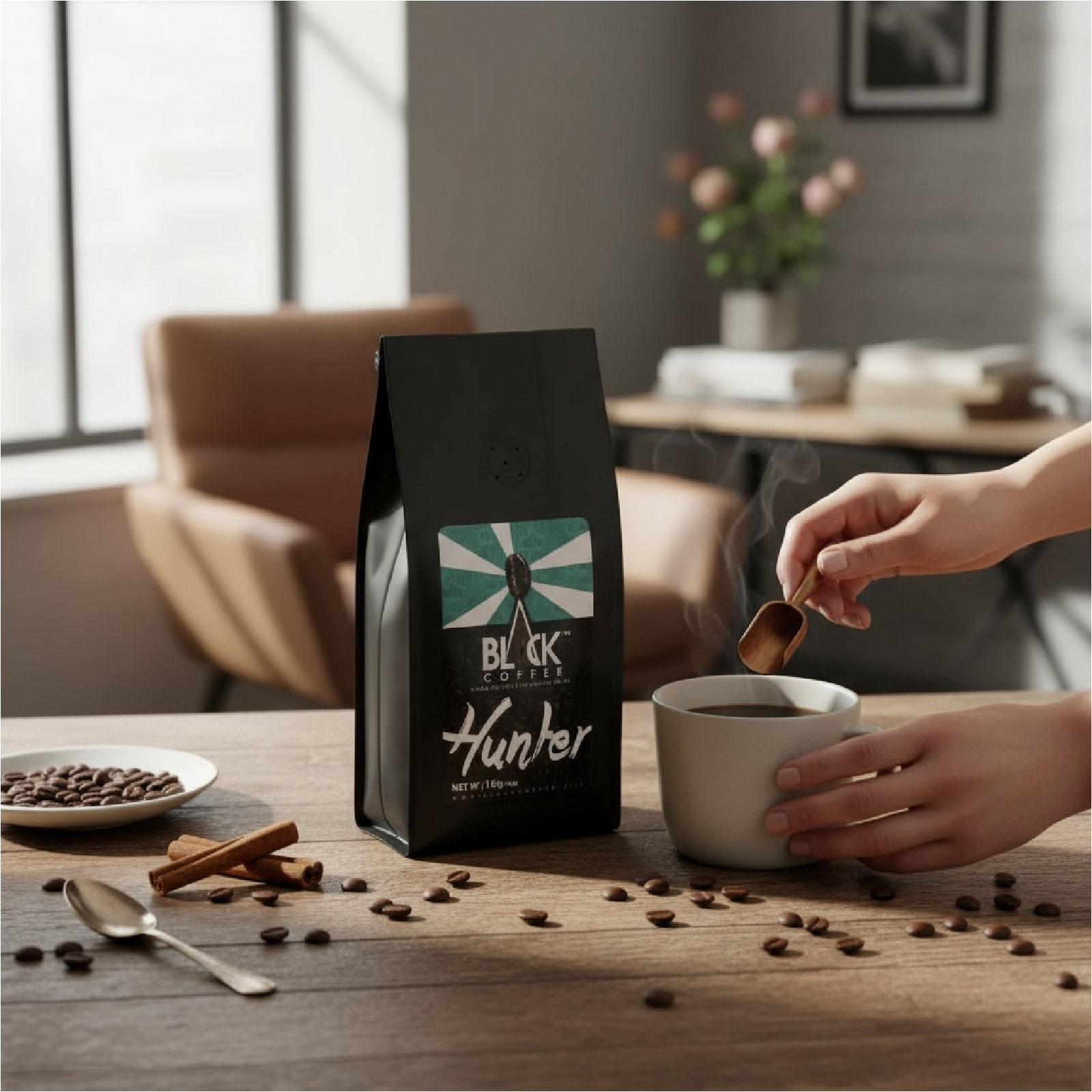 خرید قهوه هانتر ۱۰۰٪ عربیکا از بلک کافی ایران